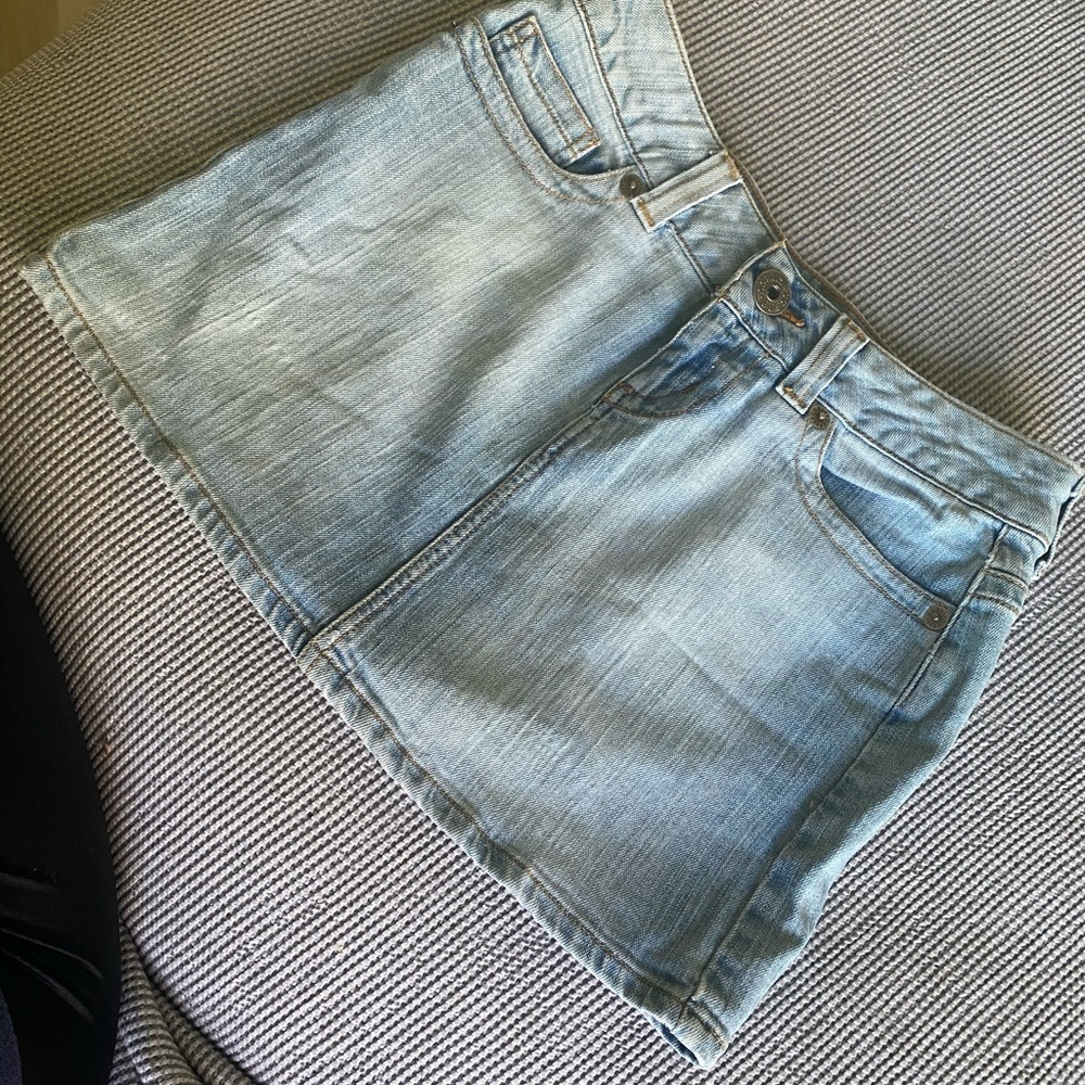 Jean miniskirt.